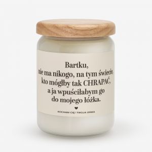 Personalizowana wieca dla chopaka CHRAPANIE prezent na dzie chopaka prezent dla chopaka