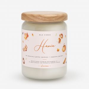 Personalizowana wieca sojowa PREZENT DLA JESIENIARY wieca personalizowana wieca z napisem sojowa wieca