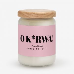 Personalizowana wieca MIESZNY PREZENT NA 40 URODZINY dla niej prezent na 40 urodziny dla kobiety
