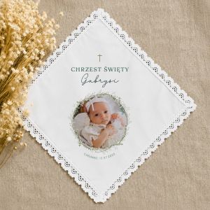 Personalizowana szatka DO CHRZTU ze zdj�ciem w pude�ku prezentowym szatka na chrzest prezent na chrzest
