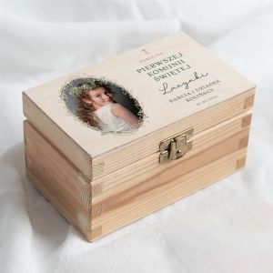 Personalizowana szkatu�ka NA KOMUNI� ze zdj�ciem szkatu�ka na komuni� pami�tka komunijna prezent na komuni�