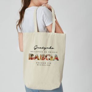Personalizowana torba DLA BABCI ze zdj�ciami prezent dla babci prezent na dzie� babci torba ze zdj�ciem