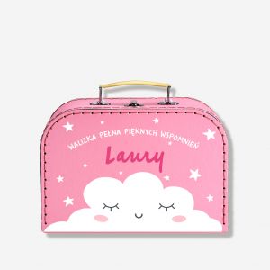 Personalizowana walizka kuferek CHMURKA prezent dla dziewczynki kuferek dla dziewczynki