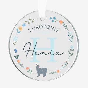 Personalizowana zawieszka szklana PAMITKA NA ROCZEK DLA CHOPCA