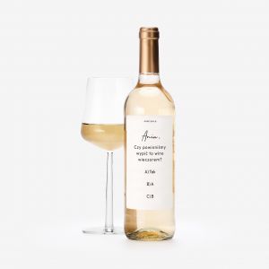Personalizowane biae WINO NA WIECZR wino biae prezent na wieczr panieski wino personalizowane