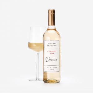 Personalizowane biae wino PODZIKOWANIE DLA TATY na lubie alkohol na prezent prezent dla taty wino na prezent