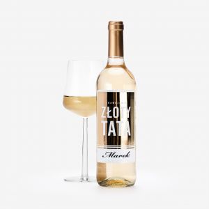 Personalizowane biae wino ZOTY TATA prezent dla taty prezent na dzie taty wino biae wino personalizowane