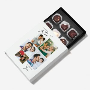 Personalizowane CZEKOLADKI DLA TATY ze zdjciami pralinki belgijskie czekoladki na prezent prezent dla taty