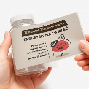 Zestaw prezentowy: mi�t�wki + etykieta do naklejenia PRZYPOMNIJ SOBIE zabawny prezent prezent dla emeryta