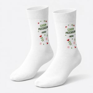 Personalizowane skarpetki dla mamy CZASEM PRZESADZAM 42-45  skarpetki personalizowane skarpetki z nadrukiem