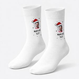 Personalizowane skarpetki �wi�teczne NIE TAKI �WI�TY 42-45 prezent dla niego skarpetki ze zdj�ciem