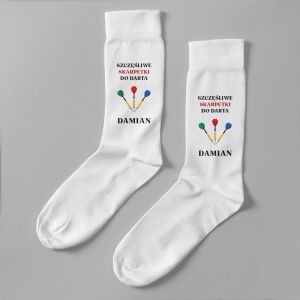 Personalizowane SZCZʦLIWE SKARPETKI prezent dla fana darta 36-39