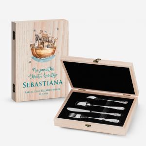 Personalizowane sztu�ce na chrzest ARKA NOEGO prezent na chrzest prezent na chrzciny