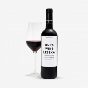 Personalizowane wino WORK WINE prezent dla kierownika czerwone wino wino personalizowane