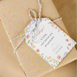 Personalizowane zawieszki na prezenty DZI�KUJ� etykiety prezentowe zawieszki personalizowane dodatki do prezent�w