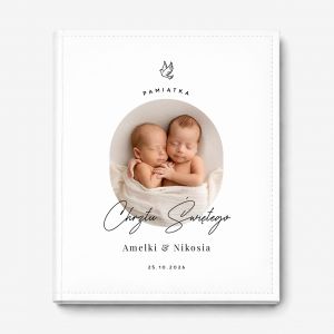 Personalizowany album CHRZEST BLI�NI�T album na chrzest pami�tka chrztu prezent dla bli�niak�w