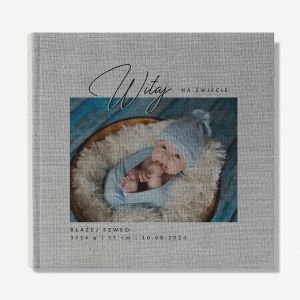 Personalizowany album na NARODZINY DZIECKA ze zdjciem album dziecka od narodzin prezent na narodziny dziecka