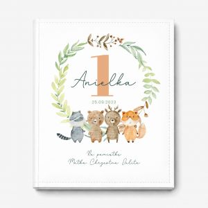 Personalizowany album na roczek dziecka LE�NE ZWIERZ�TKA