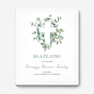 Personalizowany album PAMI�TKA OD CHRZESTNEJ NA KOMUNI� album komunijny dla ch�opca album na komuni�