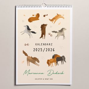 Personalizowany kalendarz CIEKAWOSTKI O KONIACH prezent dla koniary kalendarz personalizowany