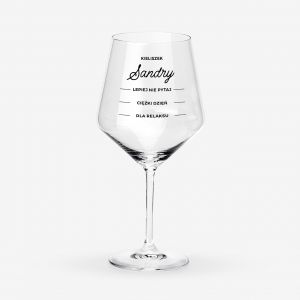 Personalizowany kieliszek do wina SKALA prezent dla niej kieliszek do wina personalizowany kieliszek z imieniem