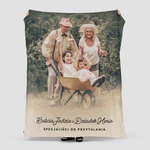 Personalizowany fotokoc na DZIE� BABCI I DZIADKA prezent od wnuk�w