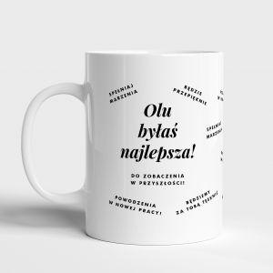 Personalizowany kubek PREZENT NA ODEJCIE Z PRACY DLA KOLEANKI prezent dla koleanki na odejcie z pracy