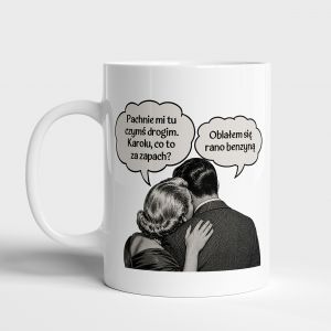 Personalizowany kubek retro PACHNIE CZYM� DROGIM prezent dla niej prezent dla niego �mieszny kubek