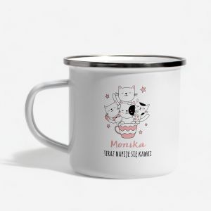 Personalizowany KUBEK Z KOTAMI do kawy