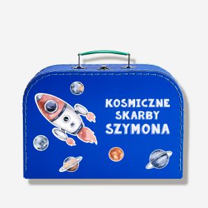 Kuferek personalizowany KOSMOS prezent dla mionika kosmosu prezent dla chopca na urodziny