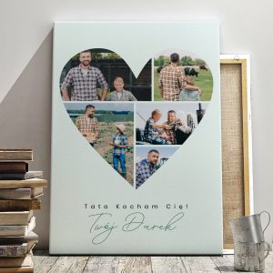 Personalizowany obraz na Dzie Taty SERCE 100 x 70cm