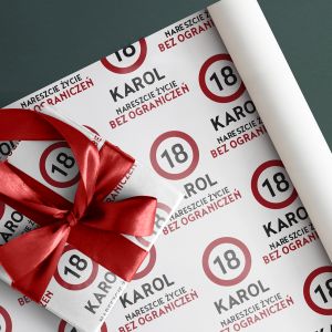 Personalizowany papier do pakowania prezentw ZNAK 18