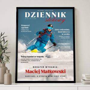 Personalizowany plakat DZIENNIK STOKOWY prezent dla narciarza plakat z w�asnym nadrukiem plakat ze zdj�ciem