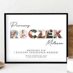 Personalizowany PLAKAT NA ROCZEK ze zdjciami