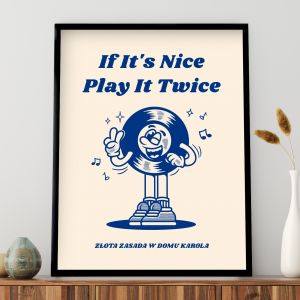 Personalizowany plakat PLAY IT TWICE prezent dla melomana prezent dla muzyka prezent dla fana muzyki