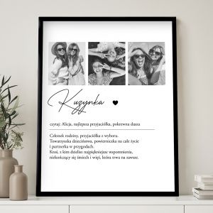 Personalizowany plakat PREZENT DLA KUZYNKI plakat ze zdj�ciami prezent ze zdj�ciem