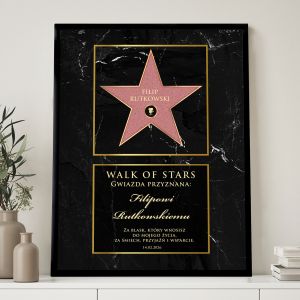 Personalizowany plakat ŚCIEŻKA SŁAWY prezent dla przyjaciela prezent na urodziny dla przyjaciela