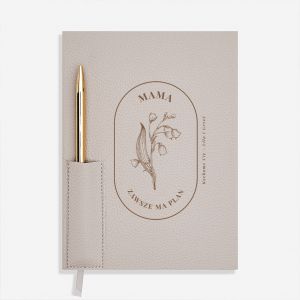 Personalizowany PLANER MAMY z dugopisem notatnik na prezent prezent na dzie matki notes z grawerem