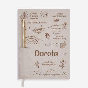 Personalizowany planner z dugopisem SELF LOVE prezent dla kobiety prezent dla niej planer personalizowany