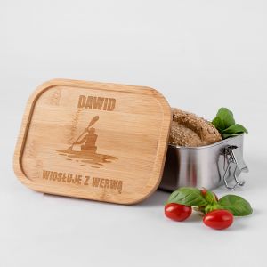 Personalizowany POJEMNIK NA PRZEKSKI prezent dla kajakarza personalizowany lunchbox pojemnik na kanapki