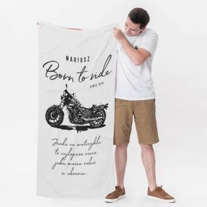 Personalizowany ręcznik z motocyklem PREZENT DLA MOTOCYKLISTY