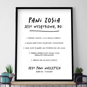 Personalizowany plakat dla nauczyciela WYJTKOWA plakat na dzie nauczyciela prezent dla nauczyciela