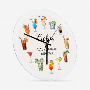 Personalizowany zegar CZAS NA DRINKA prezent dla niej