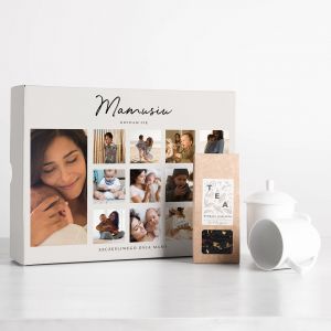 Zestaw eleganckie kubki porcelanowe i herbata DLA MAMY