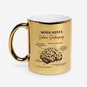 Personalizowany z�oty kubek M�ZG �mieszny prezent dla szefa