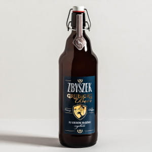 Piwo litrowe GRUBIORZ BEER prezent dla grnika prezent na Dzie Grnika prezent na Barbrk