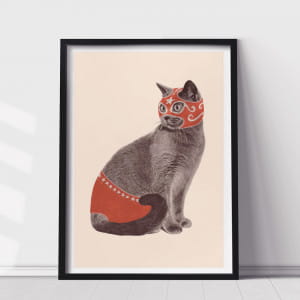 Plakat kot CHAT CATCHEUR Florent Bodart 50 x 70cm