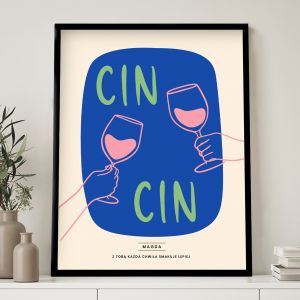 Personalizowany plakat dla przyjaciki CIN CIN prezent dla przyjaciki na urodziny prezent dla przyjaciki
