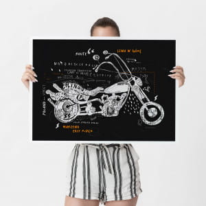 Plakat motocyklowy PREZENT DLA MOTOCYKLISTY NA URODZINY