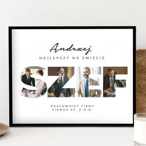 Personalizowany plakat NAJLEPSZY SZEF prezent na dzie szefa